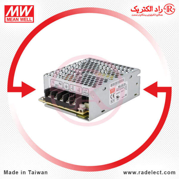 قیمت و خرید منبع تغذیه کف خواب تابلویی سری RS 35 مین ول Mean Well راد