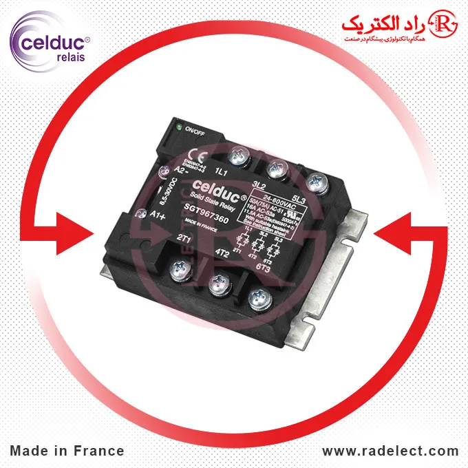 رله الکترونیکی SSR سه فاز 75 آمپر SGT967360 سلدوک Celduc - Image 3