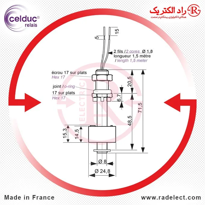 Vertical-level-Sensor-Nylon-PTFA1015-Celduc-02-radelect