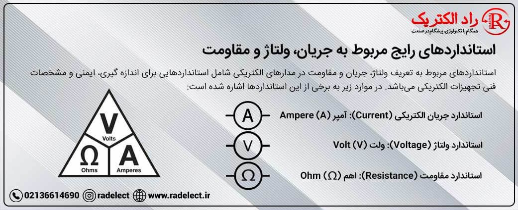 استاندارد جریان ولتاژ و مقاومت
